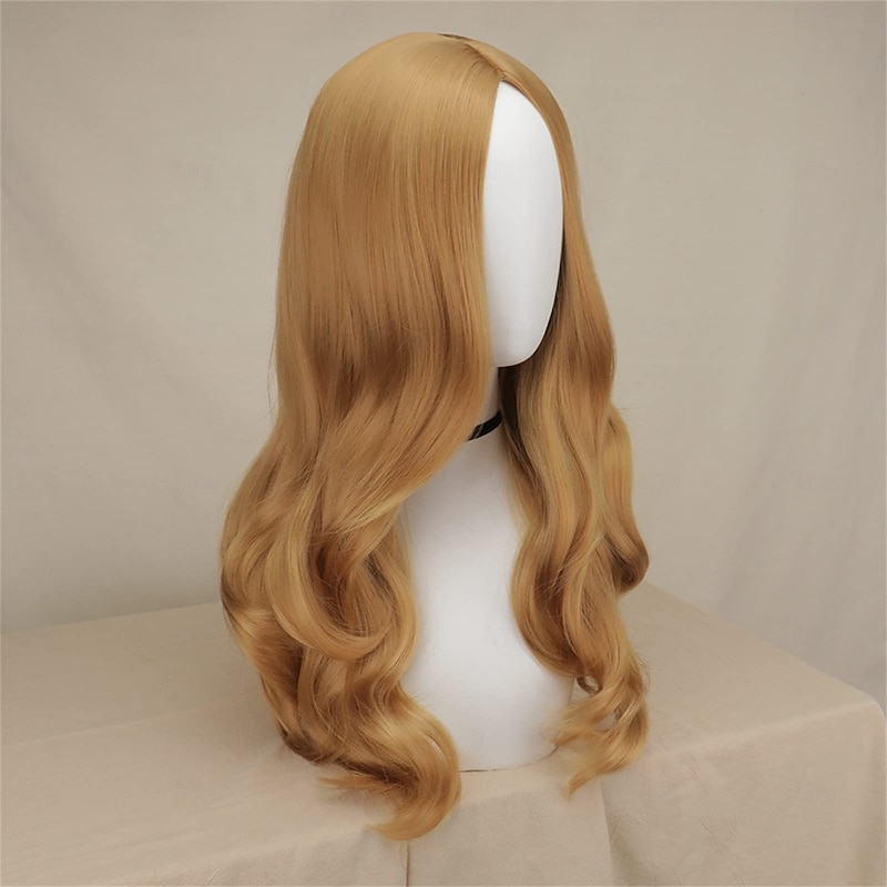 Synthetic Wig Megan M3GAN Curly Middle Part Machine Made Wig Medium Length A1 Synthetic Hair Women's Party Easy to Carry Fashion Brown Halloween Wigs3