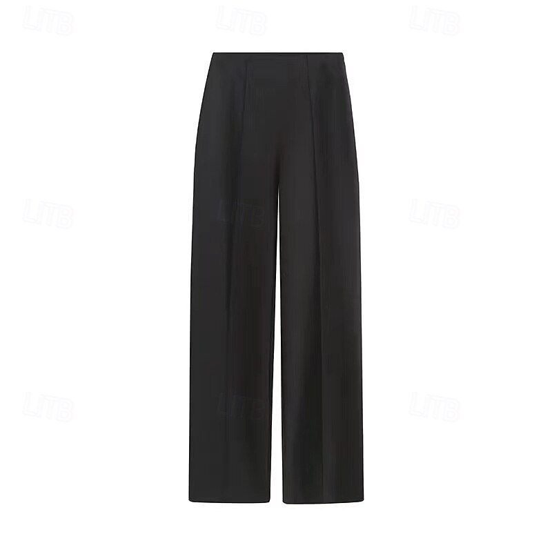 Women's Wide Leg Dress Pants Pants Trousers Fashion Streetwear Full Length High Waist Plain Elastic Waist Breathability Comfortable Street Daily Wear Going out Black White Blue Orange Spring Fall3