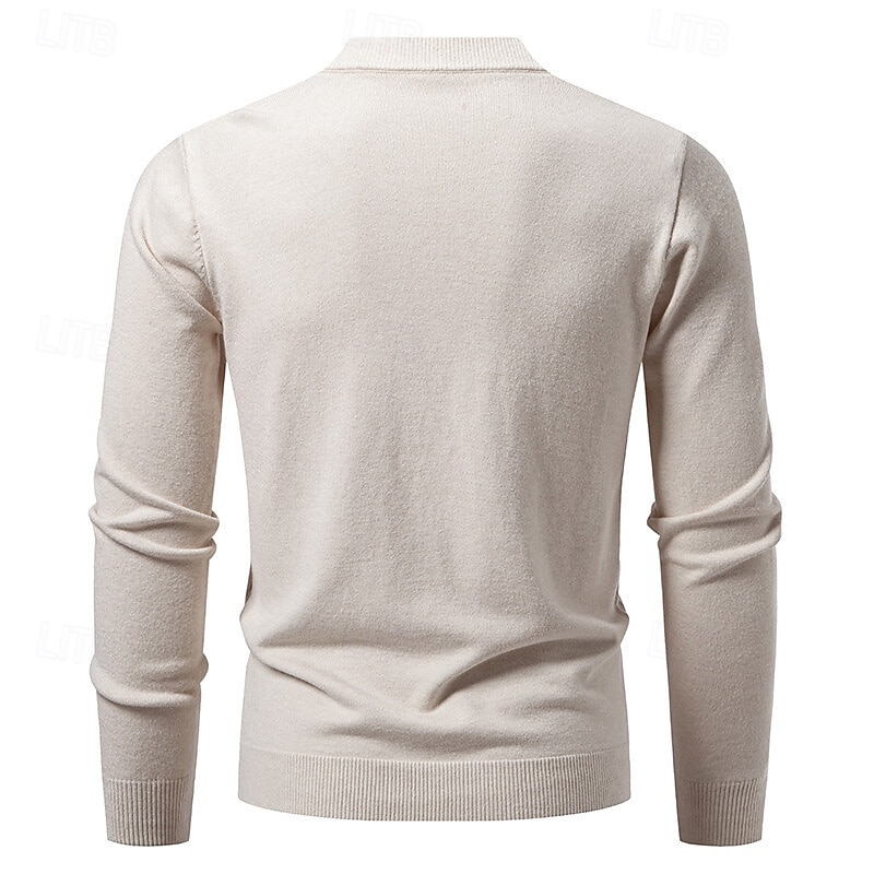 Men's Cardigan Sweater Cropped  Sweater Knit Sweater Ribbed Knit Regular Tops Buttons Jacquard Plain V Neck Fashion Classic Vacation Daily Wear Clothing Apparel Fall Winter Black Navy Blue S M L3