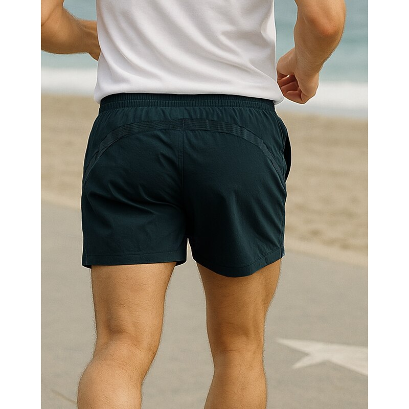 Men's Running Shorts Workout Shorts Pocket Drawstring Bottoms Athleisure Gym Workout Quick Dry Breathable Gym Workout Outdoor Athletic Regular Fit Sportswear Activewear Solid Colored Blue Dark Gray4