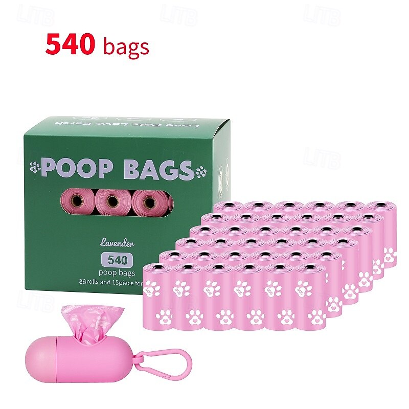 New Environmentally Friendly Recyclable Dog Poop Bag Portable Storage Bag With Hands-Free Clip Pet Waste Bag 36 Rolls