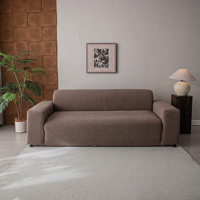 Jacquard Velvet Sofa Cover, Modern Minimalist Style, Anti-Slip and Pet-Friendly Dustproof Cover, Fits L-Shaped and 1/2/3/4-Seat Sofas, Scratch-Resistant Protection3