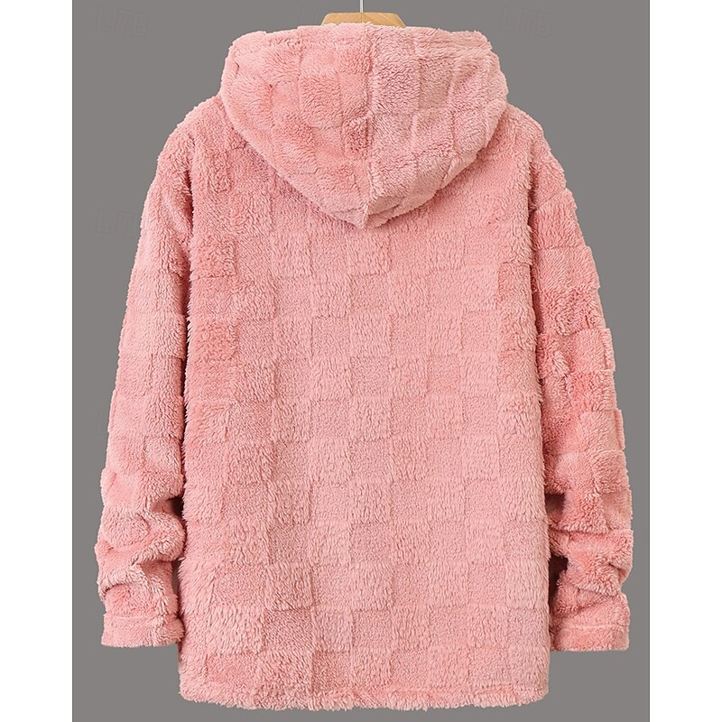 Men's Hoodie Full Zip Hoodie Polar Fleece Fleece Jacket Fleece Hoodie Black Pink Dark Gray Hooded Plain Drawstring Sports & Outdoor Daily Holiday Polyester Streetwear Basic Casual Fall Winter2