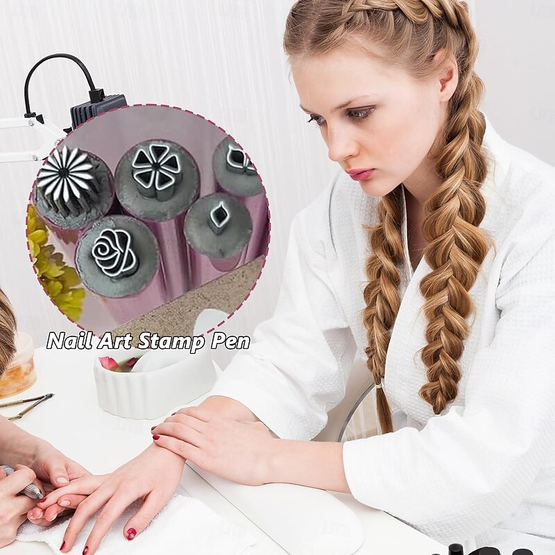 Nail Art Stamp Pen Set, Nail Art Pen Set, Nail Graffiti Nail Art Dotting Tools with Simple Design, Easy to Use, Nail Stamp Pen DIY Nail Art Tools for Girls and Women4