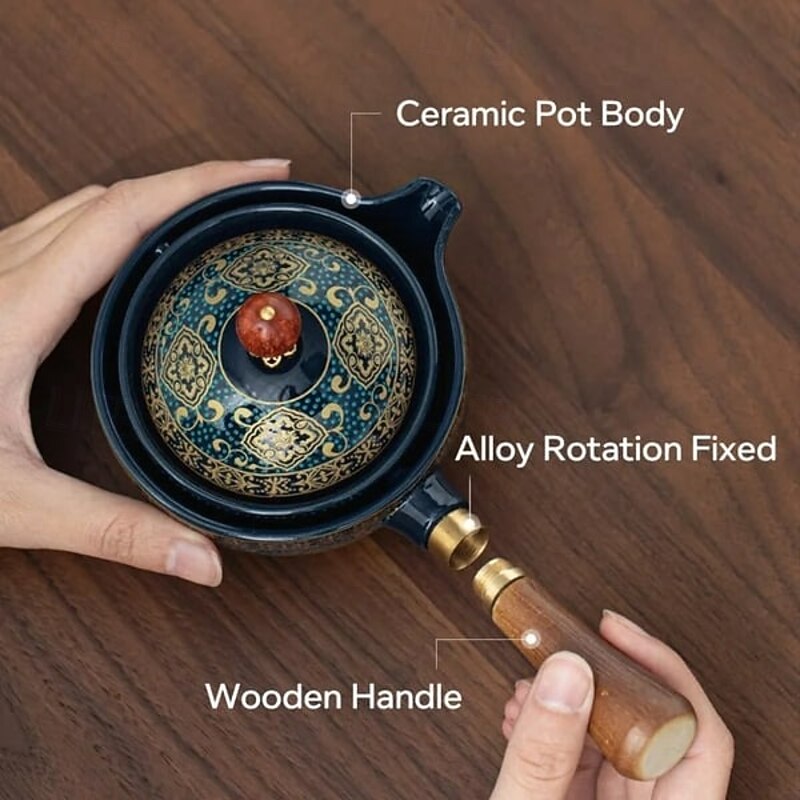 360 Rotation Tea Maker Portable Travel Kung Fu Teapot Set Lazy Brewing Cup Quick Teaware with Infuser for Home Office Outdoor Use2