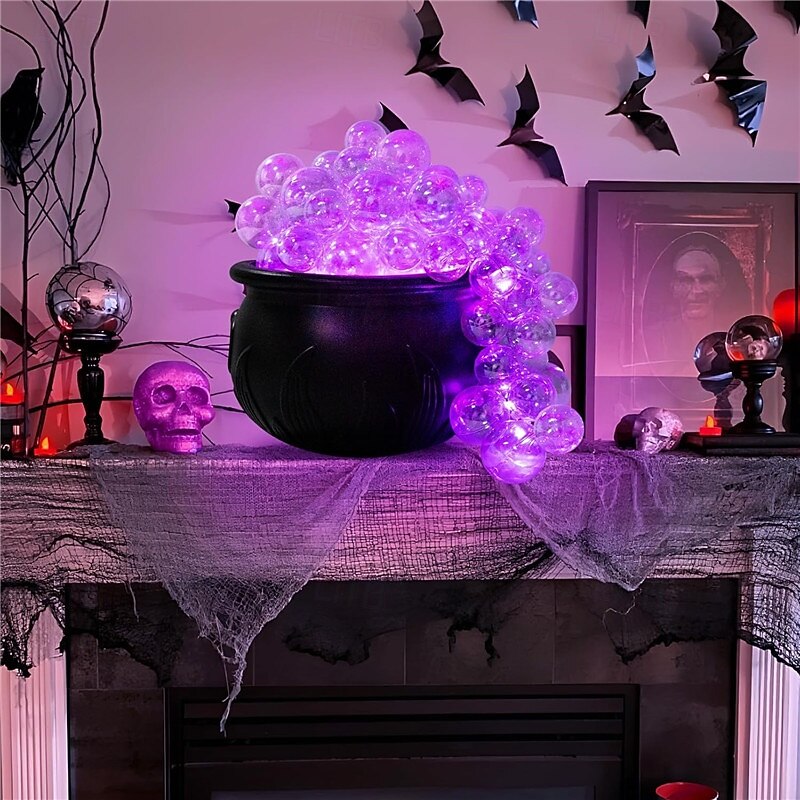 Halloween Decorations Indoor - DIY Bubbling Cauldron Set - Black Plastic Bowl Hocus Pocus Party Decoration - Spooky Vintage Decor for Home Kitchen Room Party Table2