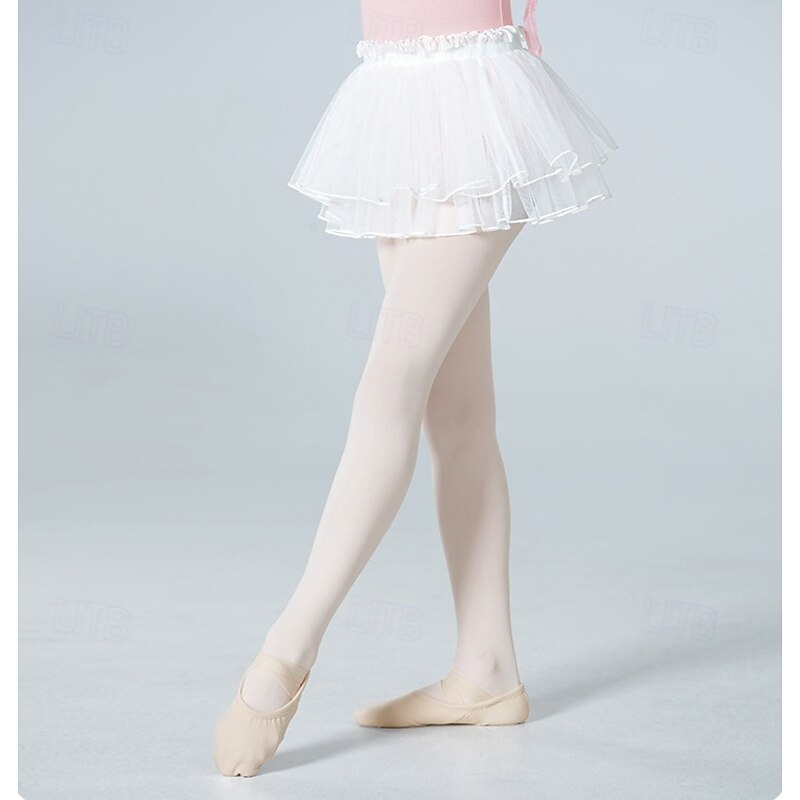 Kids' Dancewear Skirts Pure Color Splicing Tulle Girls' Performance Training High Polyester4