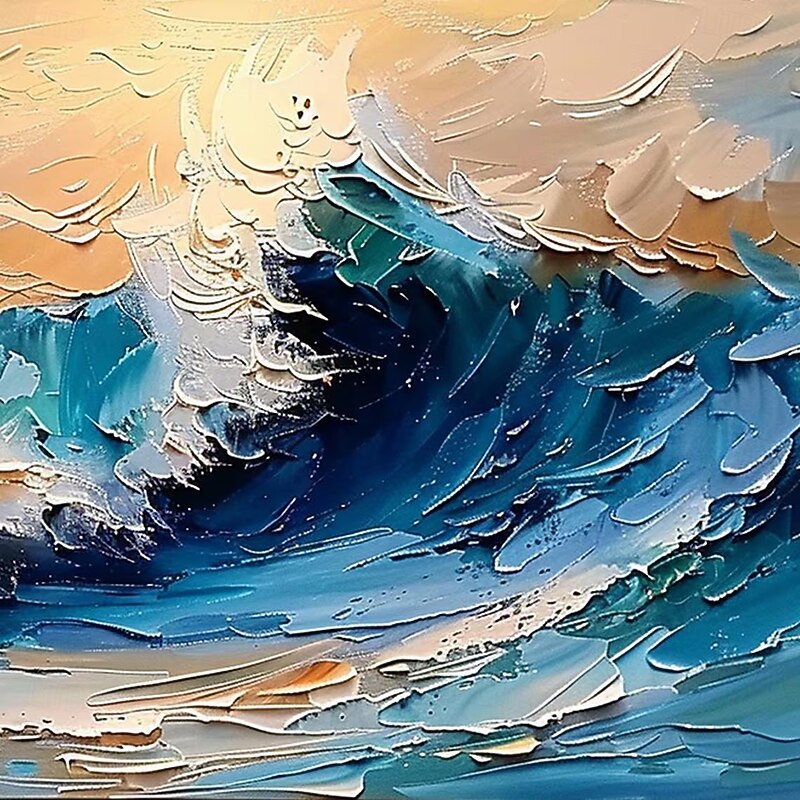 Mintura Handmade Sea Wave Oil Paintings On Canvas Wall Art Decoration Modern Abstract Ocean Seascape Picture For Home Decor Rolled Frameless Unstretched Painting3