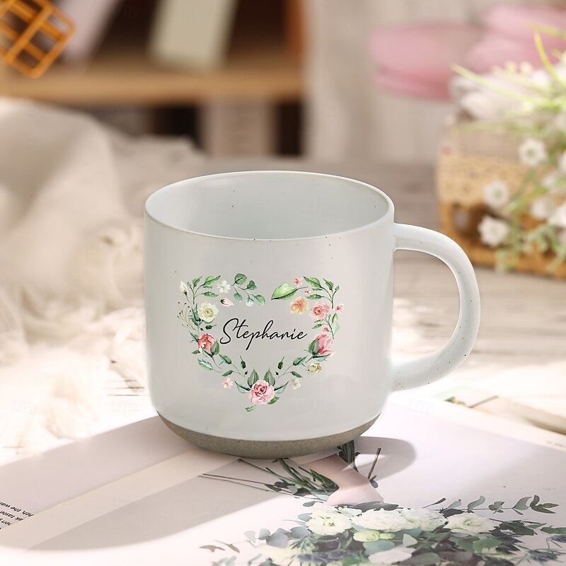 Personalized Name Ceramic Mug Custom Gift, Four Color Options, Perfect Valentine's Day and Christmas Present for Family and Friends2