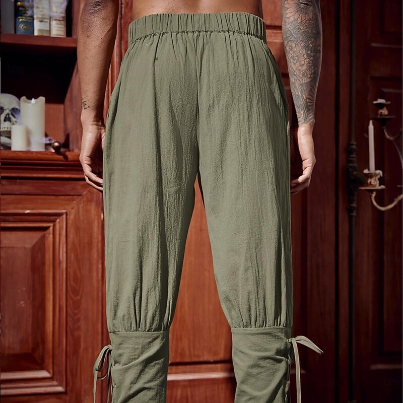 Retro Vintage Medieval Renaissance Pirate Pants Pirate Knight Ritter Viking Solid Colored Fancy Dress Men's Pirate Fantasy Halloween Carnival Masquerade Carnival Performance Stage Adults' Pants All2