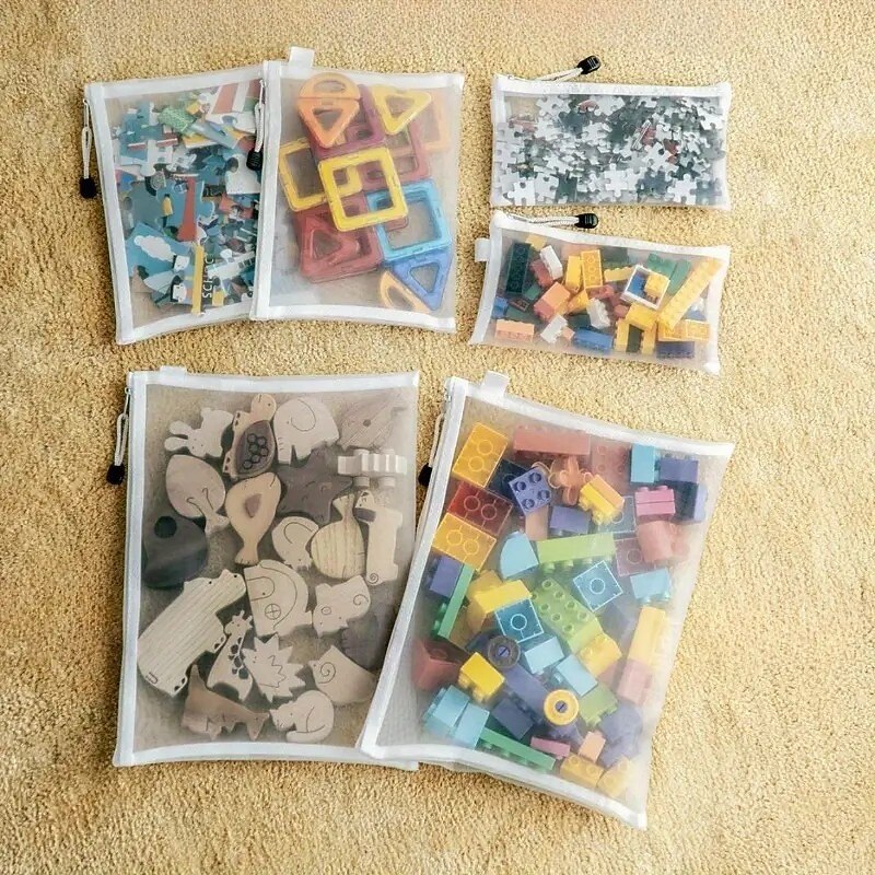 9pcs Mesh Zipper Pouch Set A6/A5/A4, Large Capacity Transparent Document Bags, Portable File Folders, Pencil Cases, Puzzle Storage Organizer for Office, School, Travel4