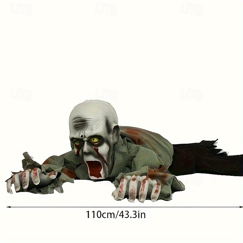 Halloween Crawling Zombie Decoration, Animated Ghost Prop with Sound Activation for KTV, Bar, - Spooky Electric Motion Toy for Tailgating, General Party Games & Activities - Made with Durable Plastic3