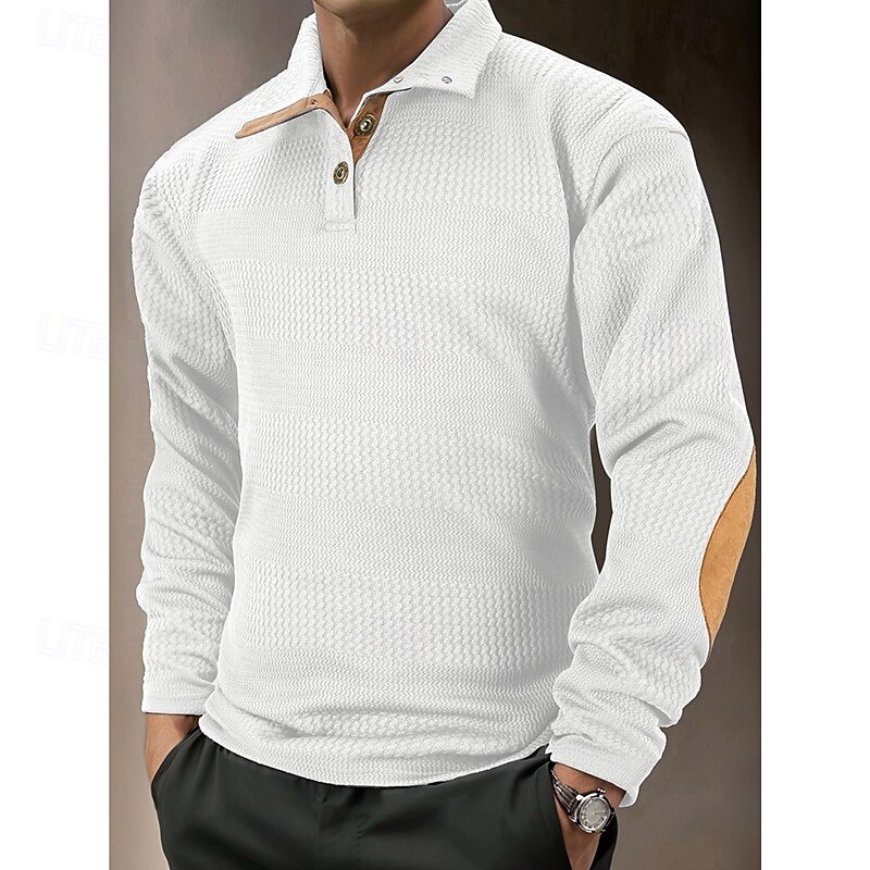 Men's Button Up Hoodie Black White Blue Khaki Gray Lapel Plain Textured Work Casual Daily Streetwear Cool Casual Fall & Winter Clothing Apparel Hoodies Sweatshirts  Long Sleeve Loose Fit4