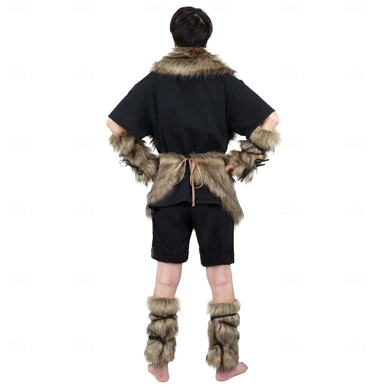 Retro Vintage Medieval Renaissance Outfits Faux Fur Costume Warrior Viking Fancy Dress Men's Viking Halloween Carnival Performance Party LARP Adults Shawl Leg Warmers More Accessories2