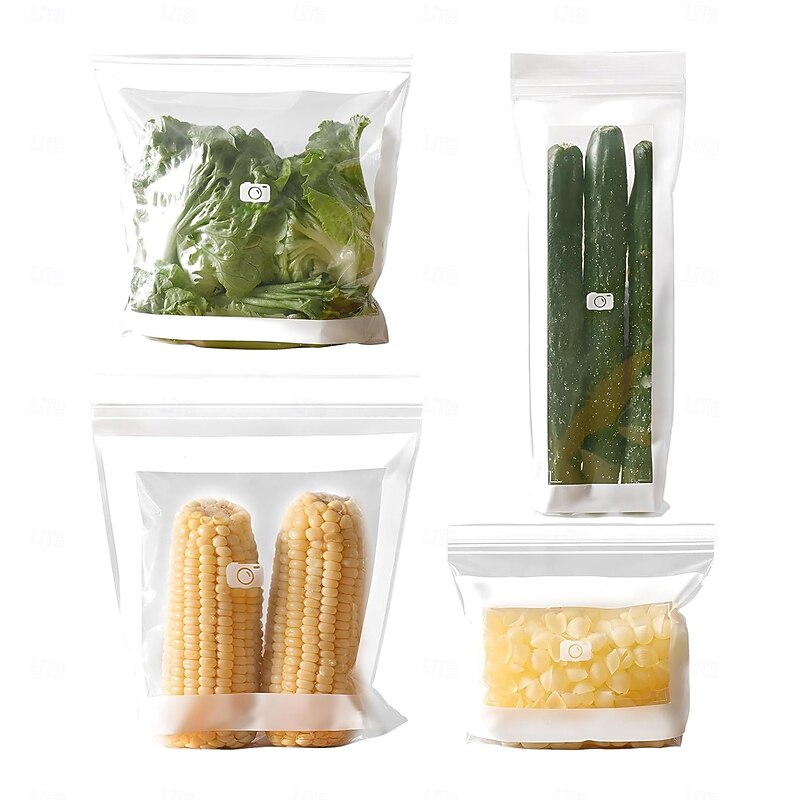 Food Grade Fresh-Keeping Bags Reusable Aluminum Foil Sealable Storage Bags Fresh-Keeping Produce Bag Roll for Fruits, Vegetables, Refrigerator, Kitchen & Supermarket Storage2