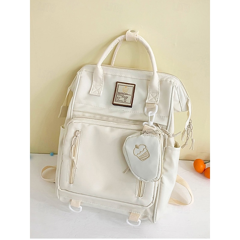 Women's Cute Backpack with Mini Coin Pouch – Light Blue Fashion School Bag with Top Handle and Multi-Pockets for Teen Girls, Travel or Daily Use4