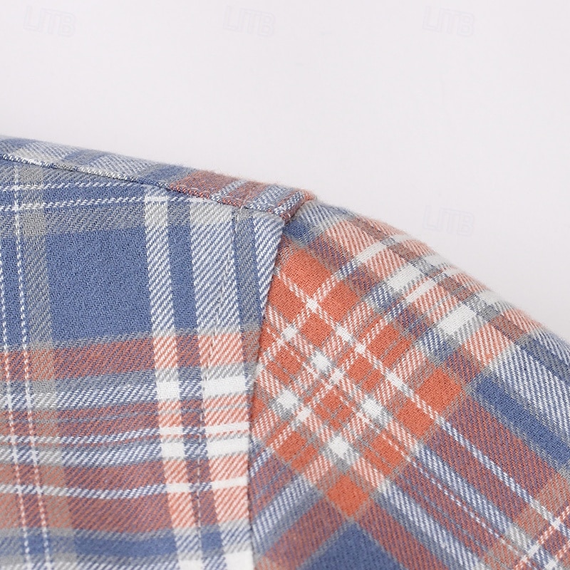 Men's Shirt Dress Shirt Collared Shirt Button Up Shirt Plaid / Striped / Chevron / Round Daily Wear Corporate Clothing White+khaki Pink Wine Navy Blue Long Sleeve Shirt Collar All Seasons Clothing4