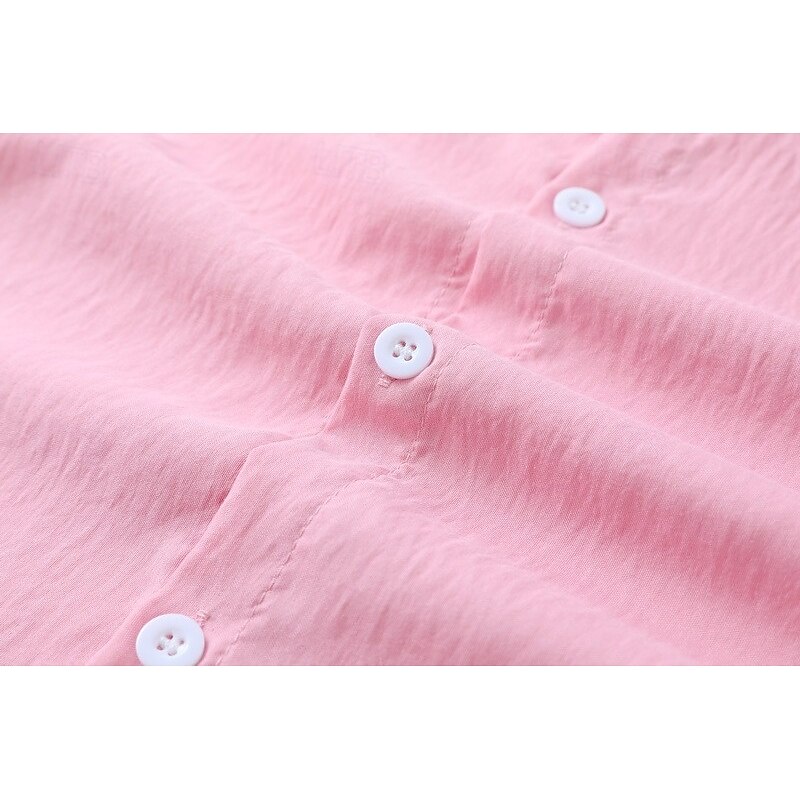 Men's Casual Shirt Cotton Linen Shirt Button Up Shirt Solid / Plain Color Vacation Street Black White Pink Sky Blue Long Sleeve Lapel All Seasons Clothing Apparel Buttons4