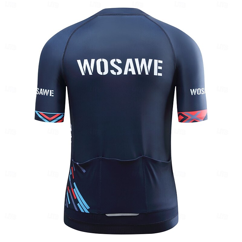 WOSAWE Spring Summer Men's Cycling Short Sleeve Printed Top Road Bike Quick Dry Breathable Cycling Jersey Short Sleeve BD2714