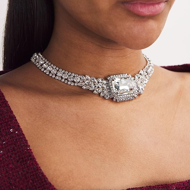 Choker Necklace Rhinestones Women's Fashion Artistic Luxury Tassel Fringe Wedding Circle Necklace For Wedding Party Daily