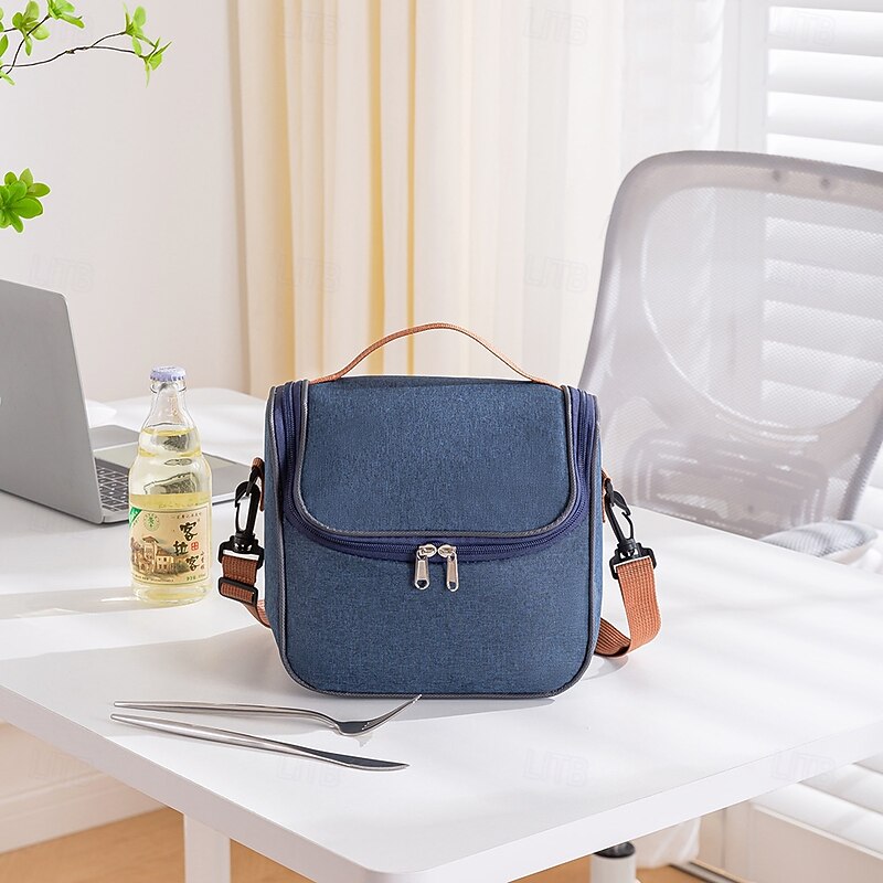 Lunch Bag for Women and Men for Back to School Office Picnic Hiking Beach New Oxford Cloth Insulated Tote Crossbody Bento Bag Thick Portable Thermal Food Container3