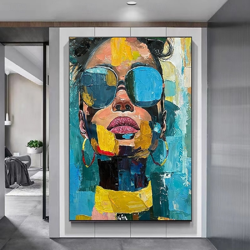 Hand Painted Wall Art Portrait Woman Oil Painting On Canvas Custom Vintage Female Painting Living Room Wall Decor Modern Wall Art portrait oil painting Home Decoration Decor ready to hang or canvas4