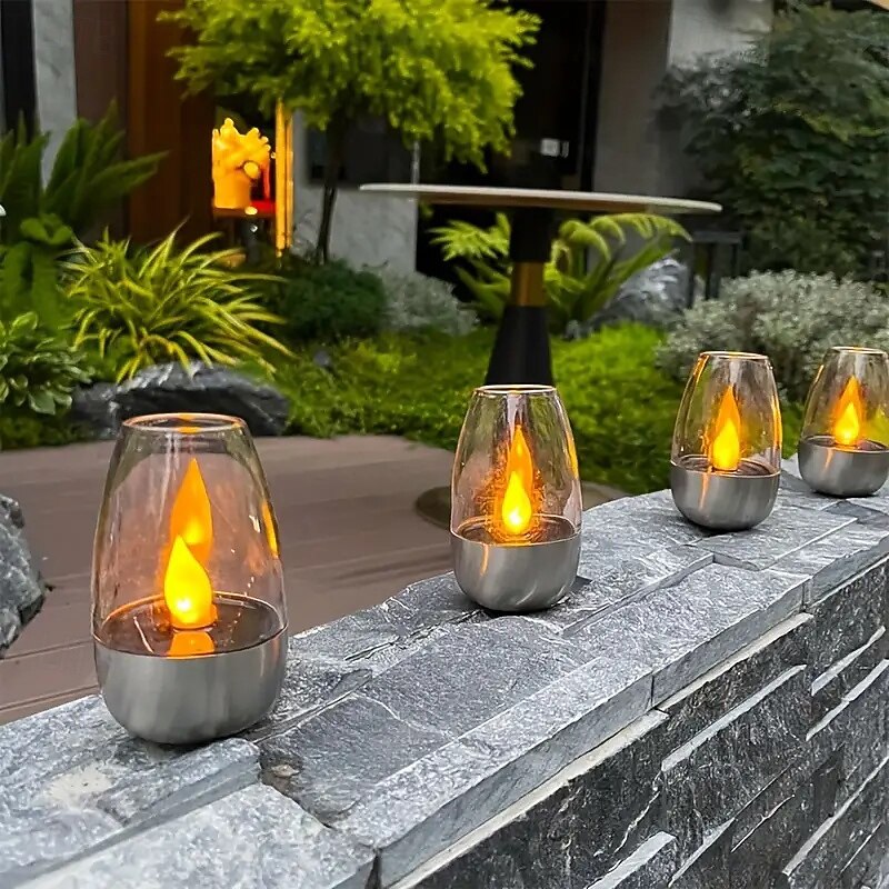 Flameless Flickering Candle Outdoor Waterproof Solar Lights Ip44 Waterproof Led Decorative Lights Candle Suitable For Decorating For Parties Weddings Pubs Homes Dinners Outdoor Picnics4