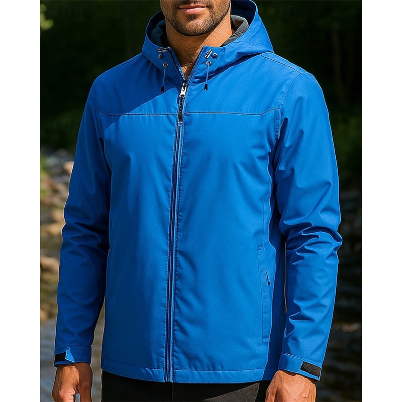 Men's Windbreaker Softshell Jacket Hiking Jacket Outdoor Waterproof Windproof Quick Dry Lightweight Hiking Outfits Hiking Clothes Spring Autumn / Fall Jacket Tennis Golf Running Camo Blue