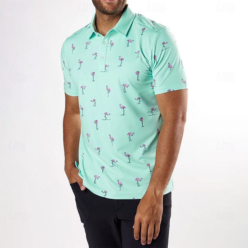 Men's Animal Golf Polo Sports Polo Shirts Short Sleeve Polo Shirts Collared Shirts Sportswear Casual Outdoor Sports Daily Wear 3D Print Buttons Summer Green4