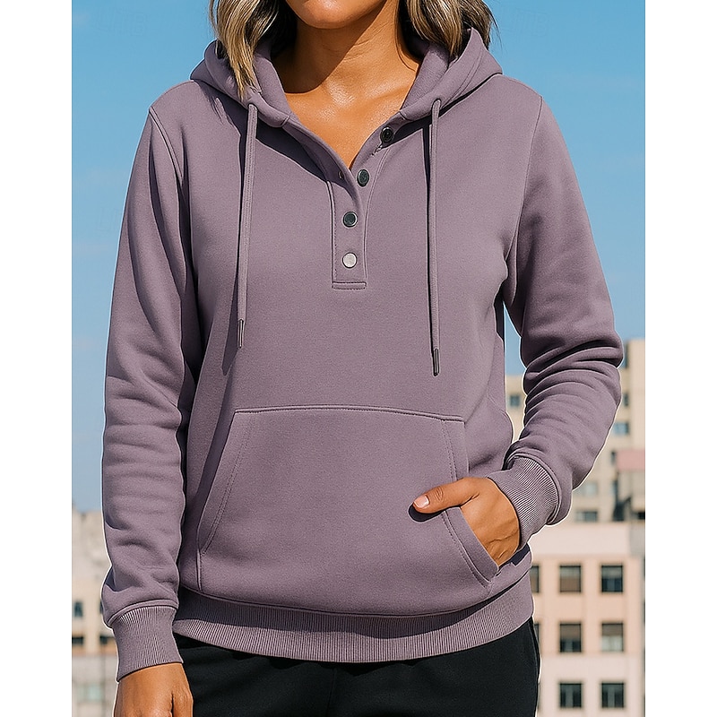 Women's Hoodie Sweatshirt Running Top Drawstring Long Sleeve Top Athleisure Solid Colored Sun Protection Windproof Outdoor Running Yoga Sportswear Activewear Purple