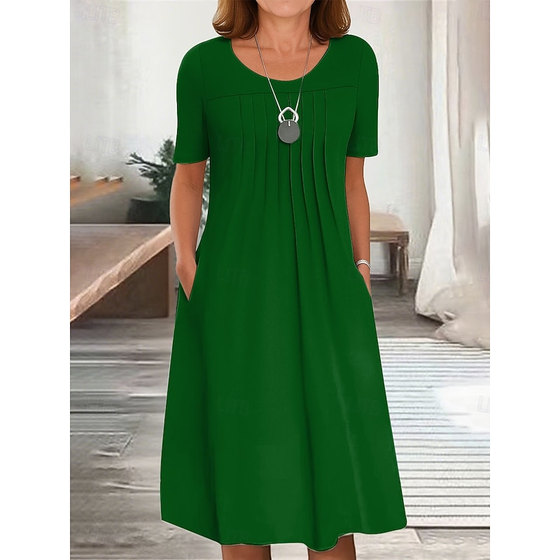 Women's Midi Dress T Shirt Dress Tee Dress A Line Dress Summer Dress Vacation Casual Daily Regular Fit Graphic Plain Short Sleeve Crew Neck Black White Red Blue Summer Spring3