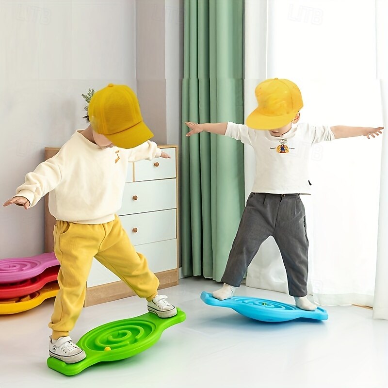 Durable Plastic Training Balance Board - Enhances Focus & Coordination Perfect for Home & Kindergarten Playtime Sensory Toys for Youngsters in Pink/Green/Blue3