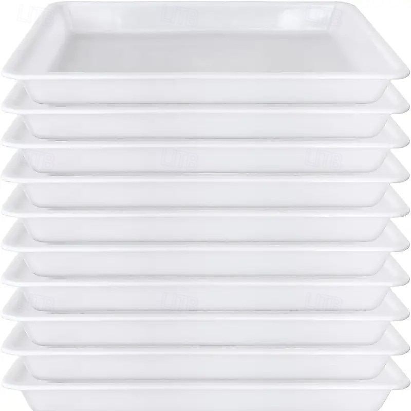 10pcs Square Polypropylene Art Trays for DIY Beading and Painting, Stackable Craft Storage Trays, Flat Bottom Smooth Surface, Durable Bead Organizer or Paint Mixing Tray