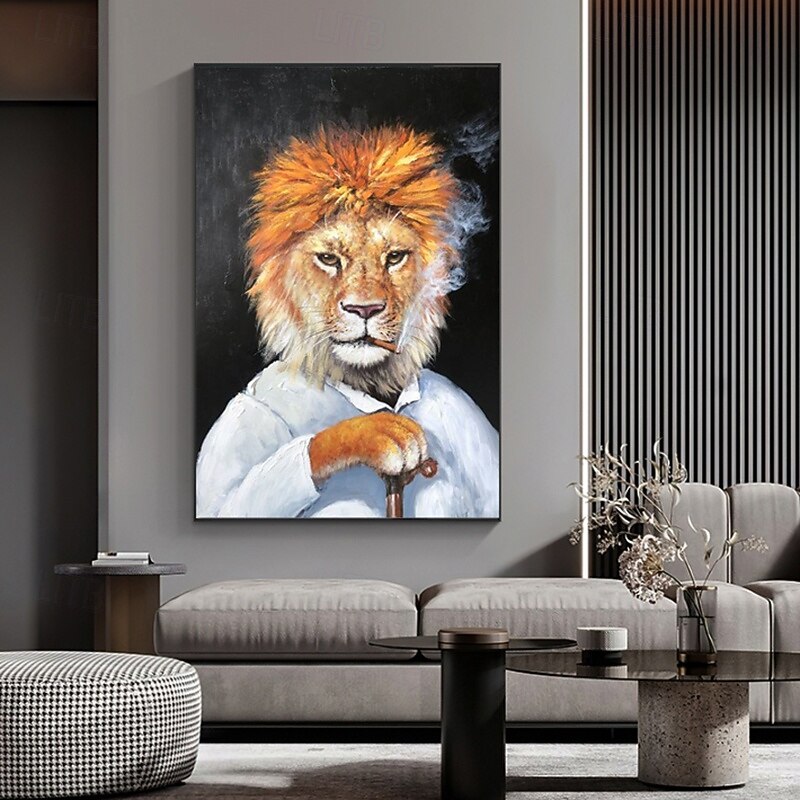 Handmade Oil Painting Canvas Wall Art Decoration Modern Abstract Animal-Faced Figure  Home Decor Rolled Frameless Unstretched Painting3