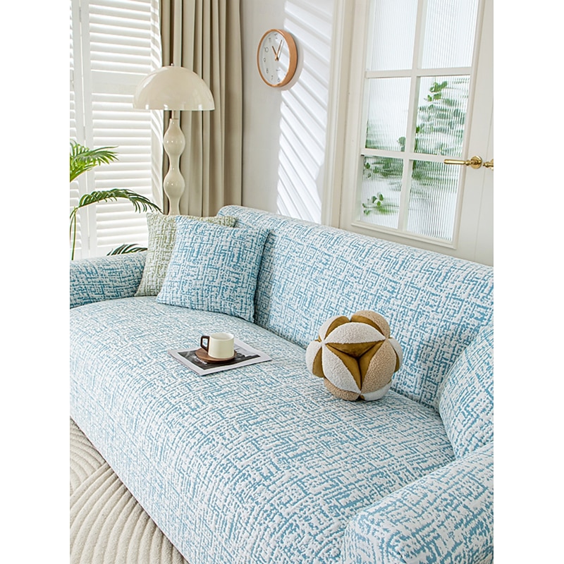 1 Cooling Elastic Sofa Cover – Anti-Slip & Splash-Proof, Fully Wrapped Thick Fabric Couch Protector, Dust-Proof & Non-Fading, Machine Washable, Fits Corner Sofas and 1/2/3/4 Seaters