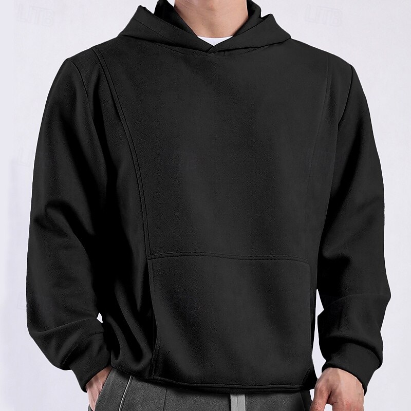 Men's Hoodie Black Blue Gray Light Blue Hooded Plain Patchwork Sports & Outdoor Casual Daily Streetwear Cool Sportswear Spring &  Fall Clothing Apparel Hoodies Sweatshirts4