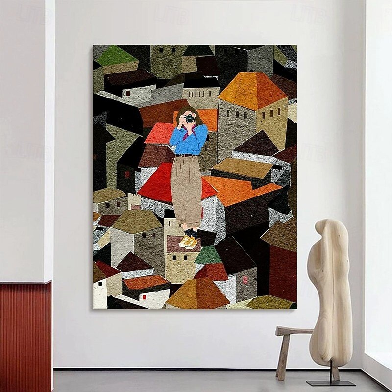 Niche Art Handmade Oil Painting Canvas Wall Decoration Architectural Landscape Cartoon Characters For Home Decor Stretched Frame Hanging Painting/Rolled Frameless Unstretched Painting2