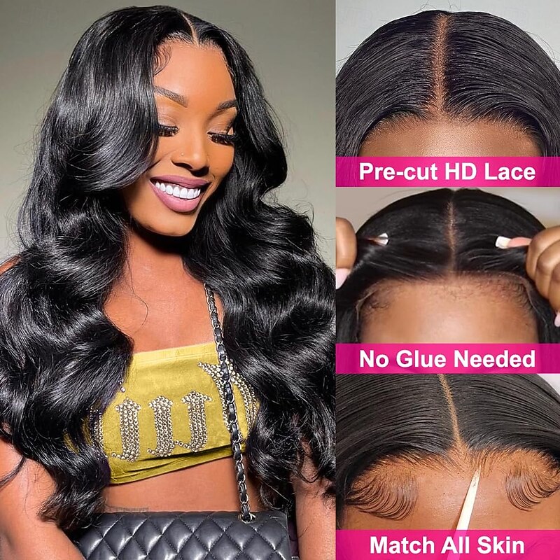 Wear and Go Glueless Wig Human Hair Pre Plukced Pre Cut 4x4 HD Body Wave Lace Front Wigs Human Hair 180% Density Wigs with Baby Hair Brazilian Virgin Human Hair2