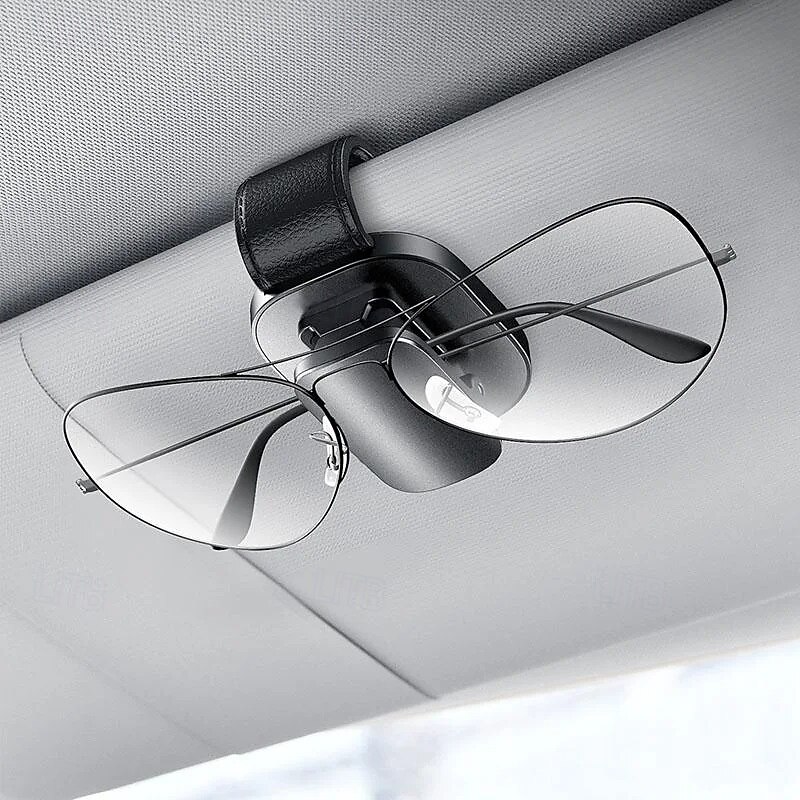 Car Sunglasses Card Clip Holder Organizer Adhesive Mount for Visor Dashboard Credit Cards Eyeglasses Cable Clamp Auto Interior Accessories Storage Solution2