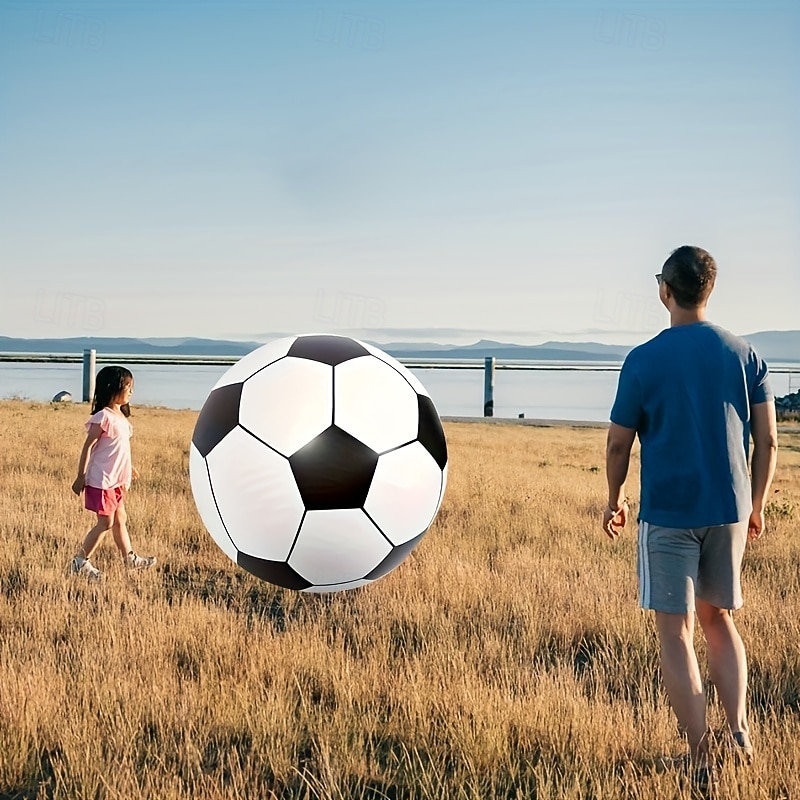 1pc 27.6In Large Thickened Large Inflatable Football Beach Ball Volleyball Water Toy Ball Family Festival Party Entertainment Items Indoor Outdoor Games Seaside Party Sports Event Supplies4