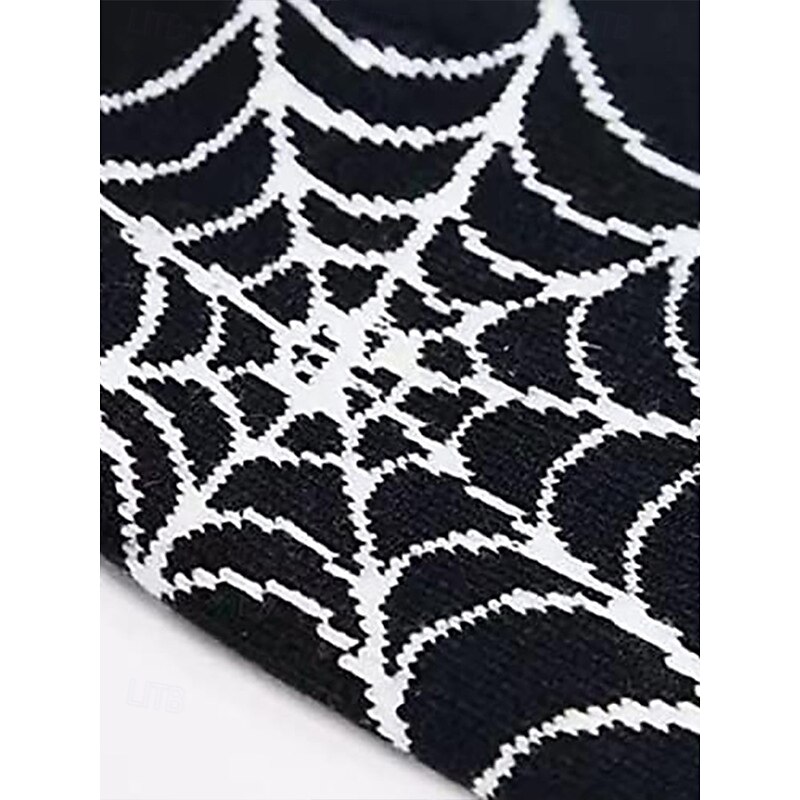 Unisex Halloween Spider Web Knitted Hat - Knitted Wool Stretch Beanie, Soft and Warm Winter Hat for Parties, Cosplay and Outdoor Activities4