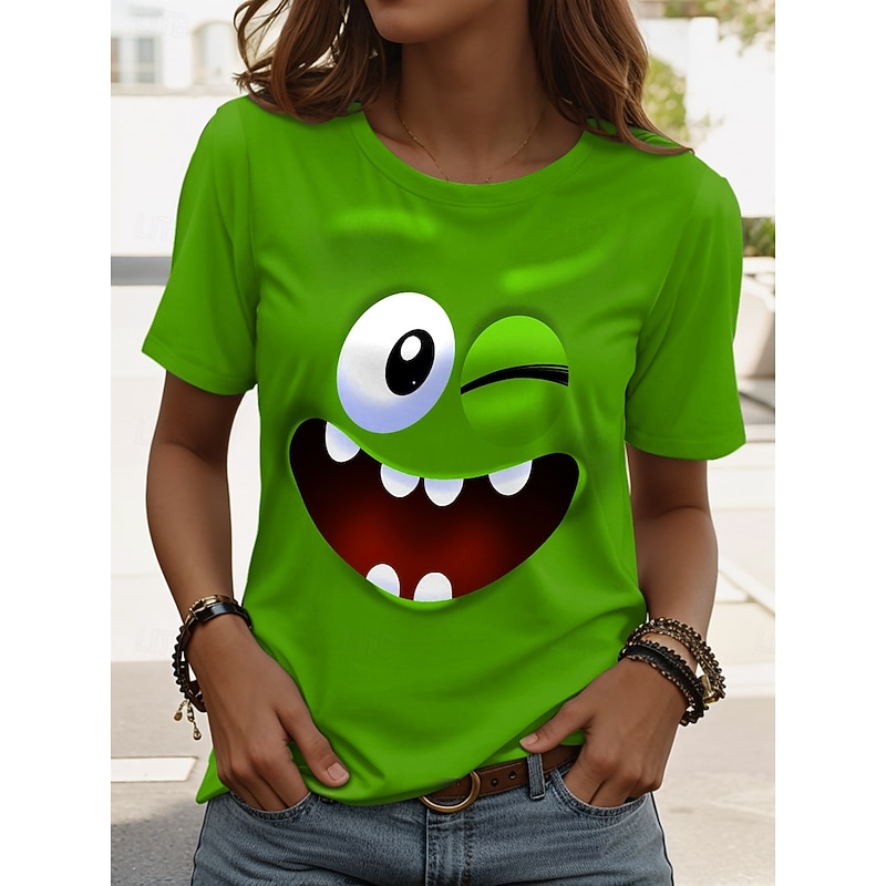 Women's T Shirt Graphic Geometry Vintage Stylish Classic Short Sleeve Crew Neck Regular Tops Daily Weekend Print Yellow Blue Purple Green Summer2