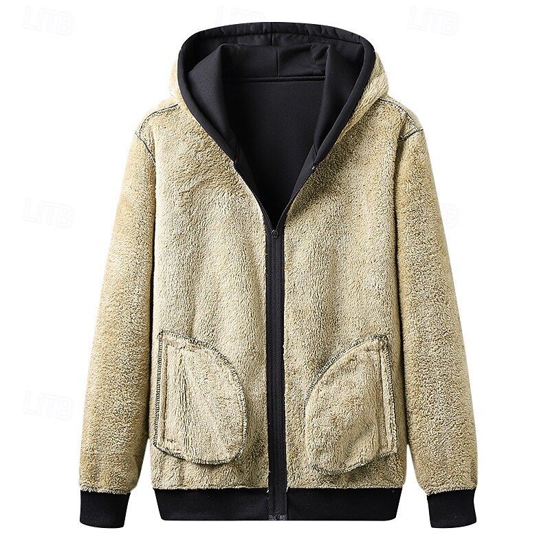 Men's Hoodie Full Zip Hoodie Fleece Hoodie Black Light Grey Dark Gray Hooded Plain Zip Up Front Pocket Sports & Outdoor Casual Daily Streetwear Cool Sportswear Winter Clothing Apparel Hoodies4