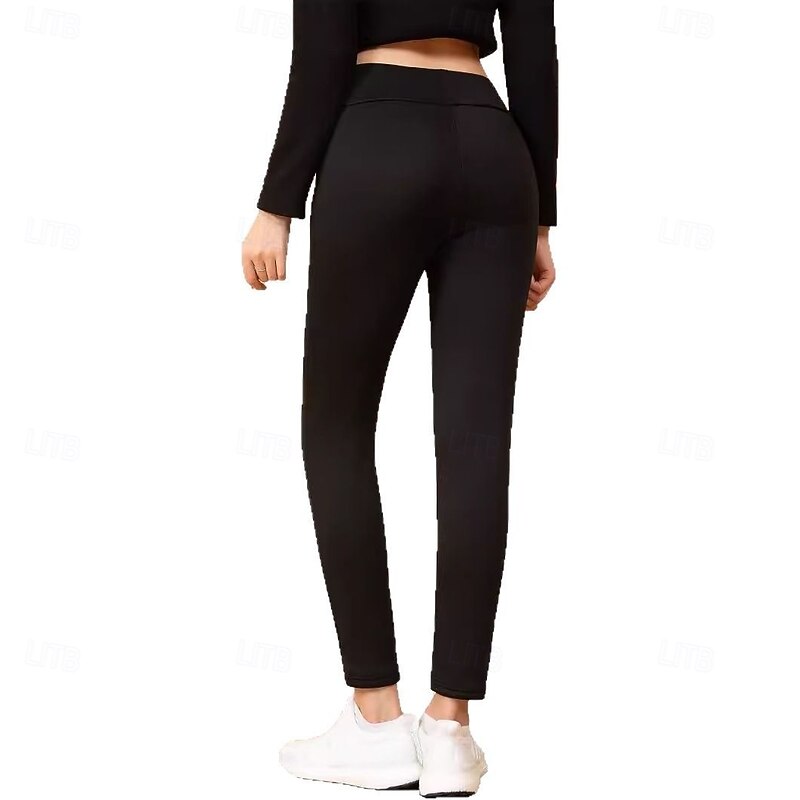 Winter Women's High - Waisted Leggings for Outer Wear Fleece - Lined Thickened Warm Ankle - Length Pants2
