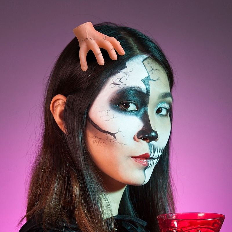 Halloween Hair Clip with Severed Hand Design, Scary Party Headwear Accessory, Prank Prop Hairpin for Costume and Decoration4