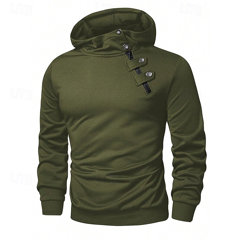 Men's Hoodie Black Wine Army Green Royal Blue Khaki Hooded Plain Pocket Sports & Outdoor Casual Daily Streetwear Cool Designer Spring &  Fall Clothing Apparel Hoodies Sweatshirts3