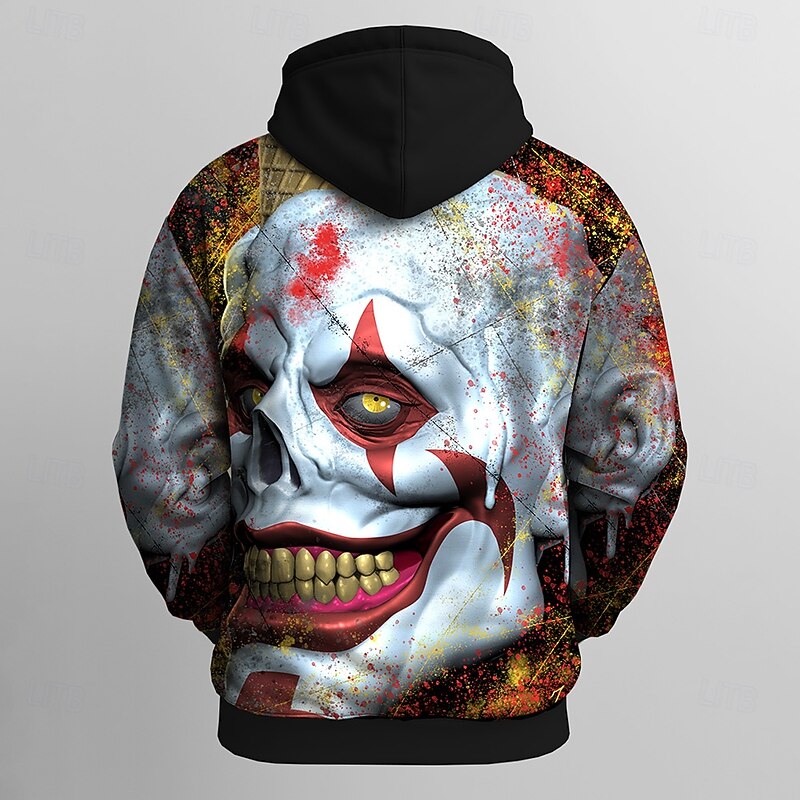 Halloween Men's Tom Wood Graphic Joker Hoodies Sweatshirt Hoodie Hooded Sweatshirt Crew Neck Punk 3D Print Club Streetwear Black Drawstring Fall Winter Designer2