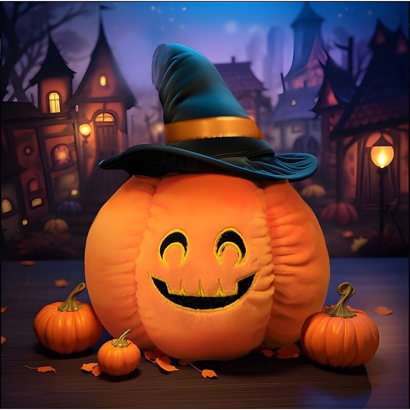 1 pcs Halloween Jack O'Lantern Toss Pillow Cover & Insert, Halloween Irregular Traditional Classic2