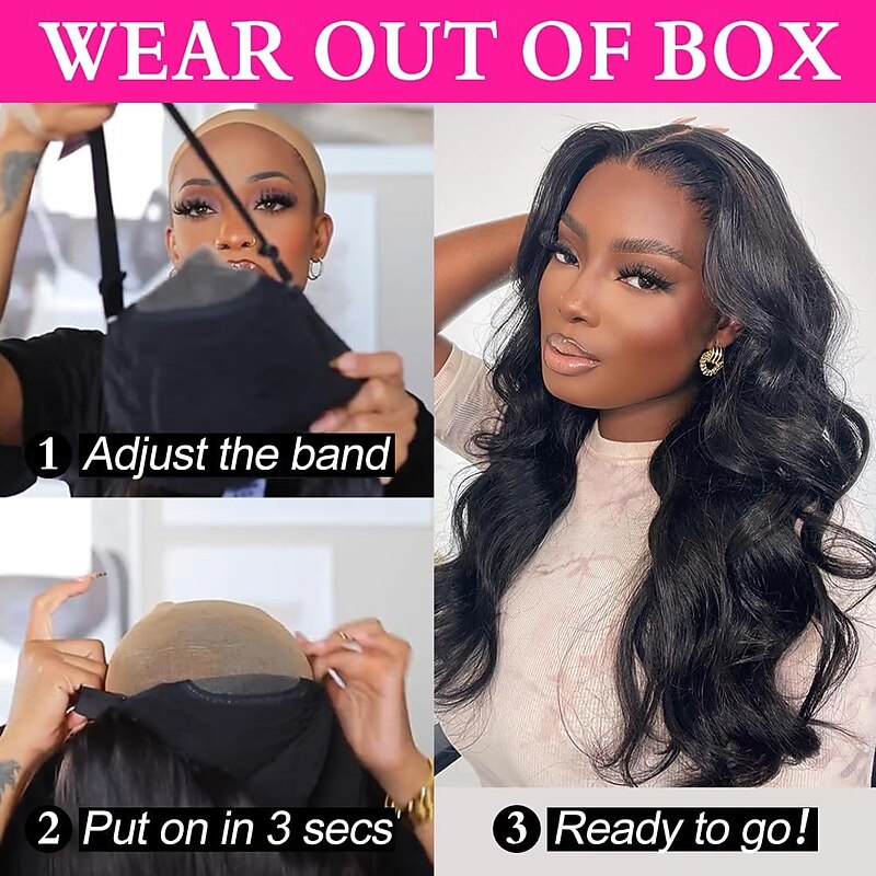 Human Hair Pre Plukced Pre Cut 4x4 HD Body Wave Lace Front Wigs Human Hair 180% Density Wigs with Baby Hair Brazilian Virgin Wear and Go Glueless WigHuman Hair2