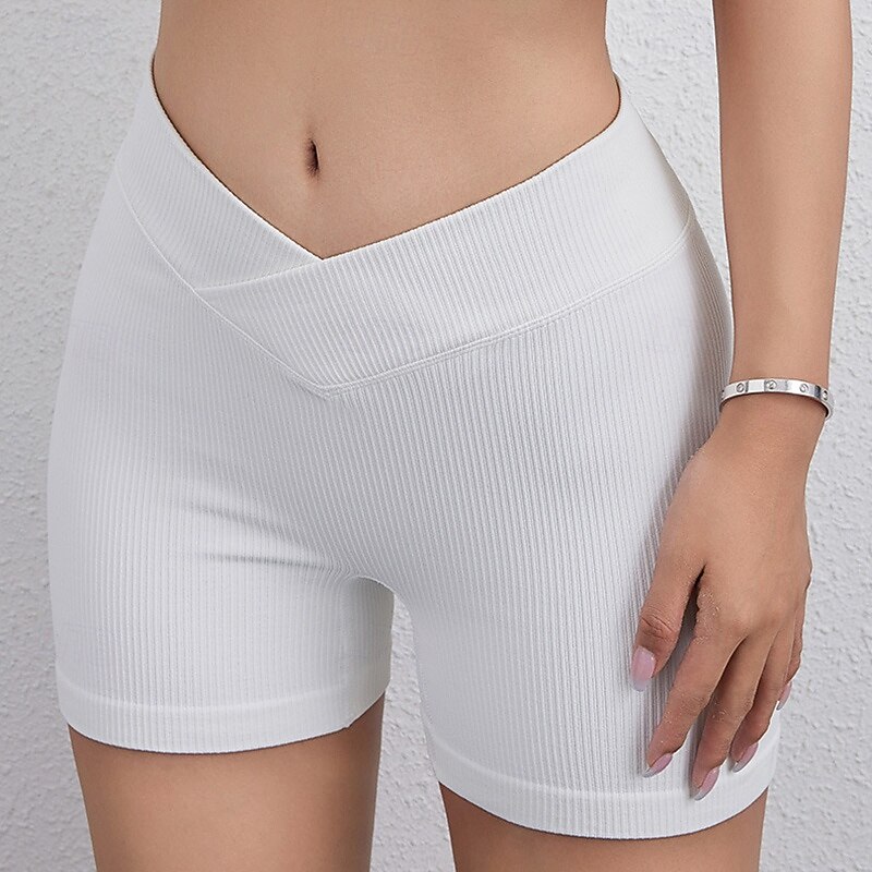 Women's Yoga Shorts Biker Shorts Tummy Control High Waist Gym Workout Athletic Bottoms Solid Color Black White Green Sports Activewear Tight Fit4